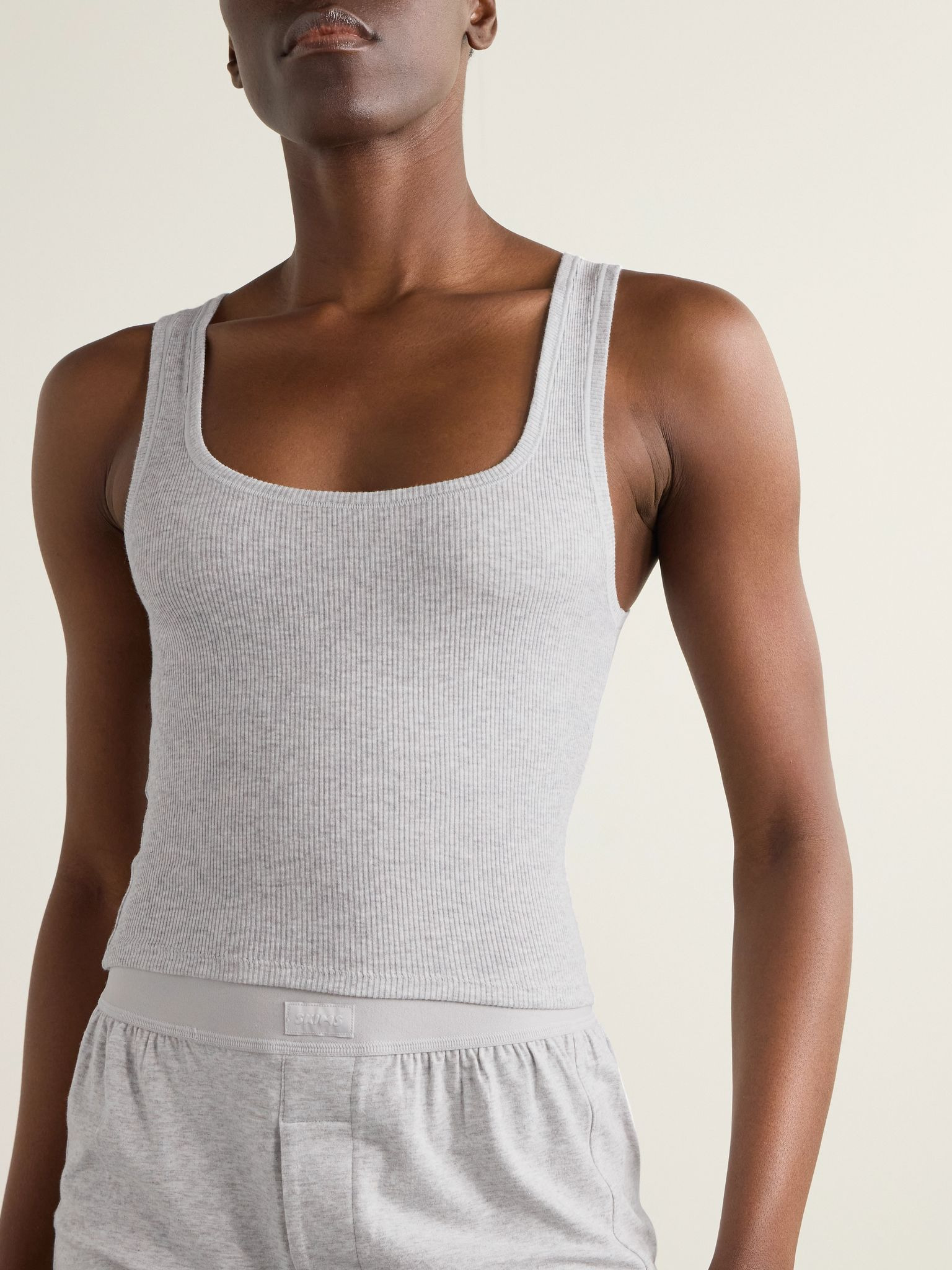 Cotton Rib Tank 3-Pack - Bone, Light Heather Gray, Soot Multi - 3