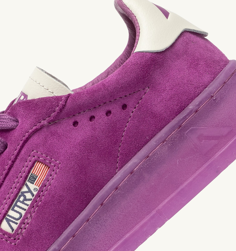 DALLAS LOW SNEAKERS IN MARSHMALLOW AND HYACINTH VIOLET SUEDE 6