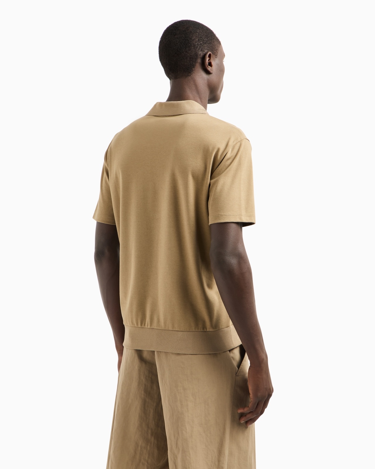 SHORT-SLEEVED POLO SHIRT IN COTTON AND CASHMERE INTERLOCK - 3
