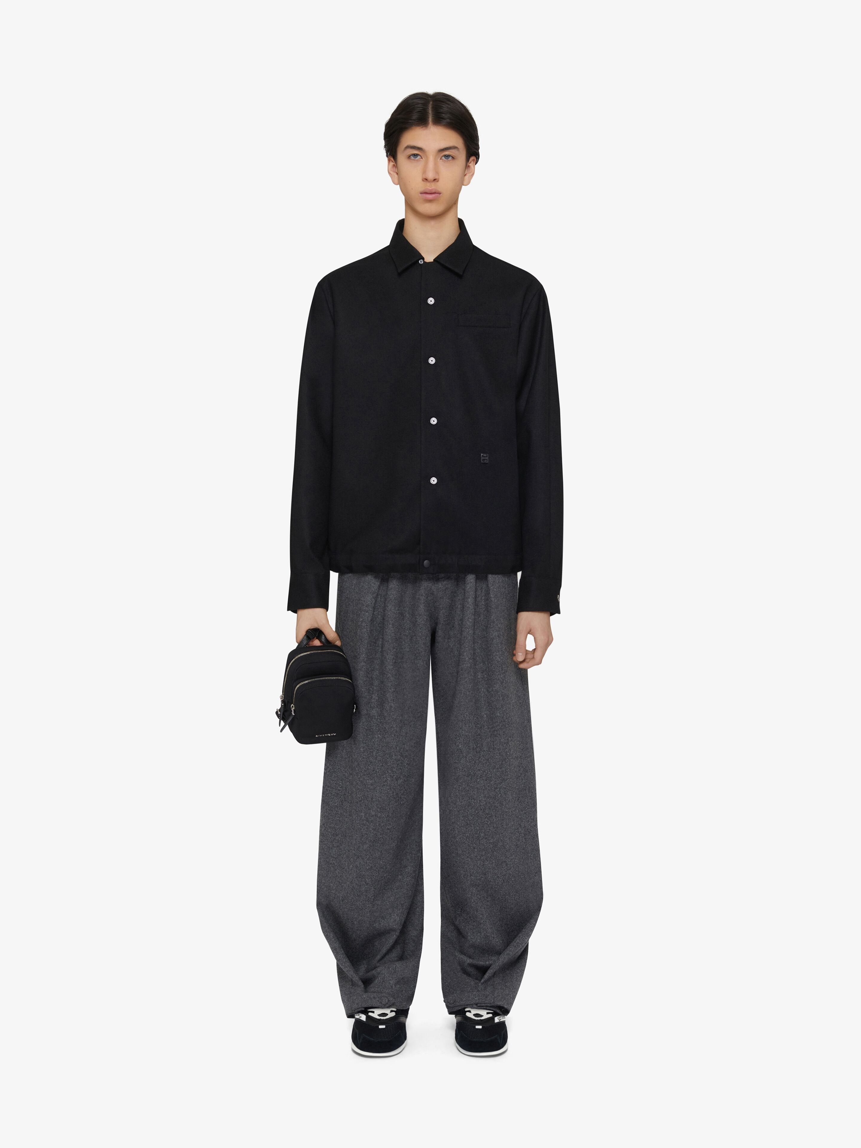 PANTS IN WOOL WITH DOUBLE WAIST DETAIL - 2