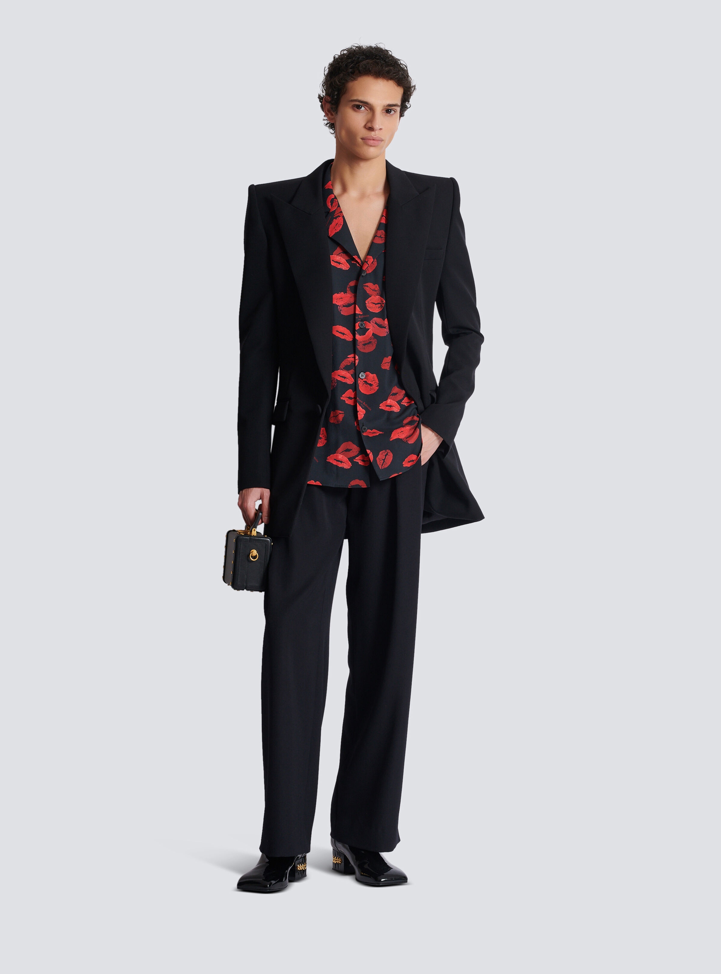 Twill pyjama shirt with Kiss print - 2