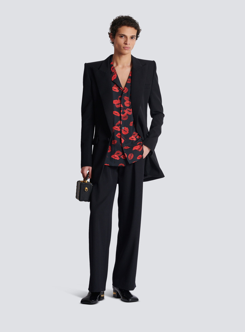 Balmain Twill pyjama shirt with Kiss print outlook