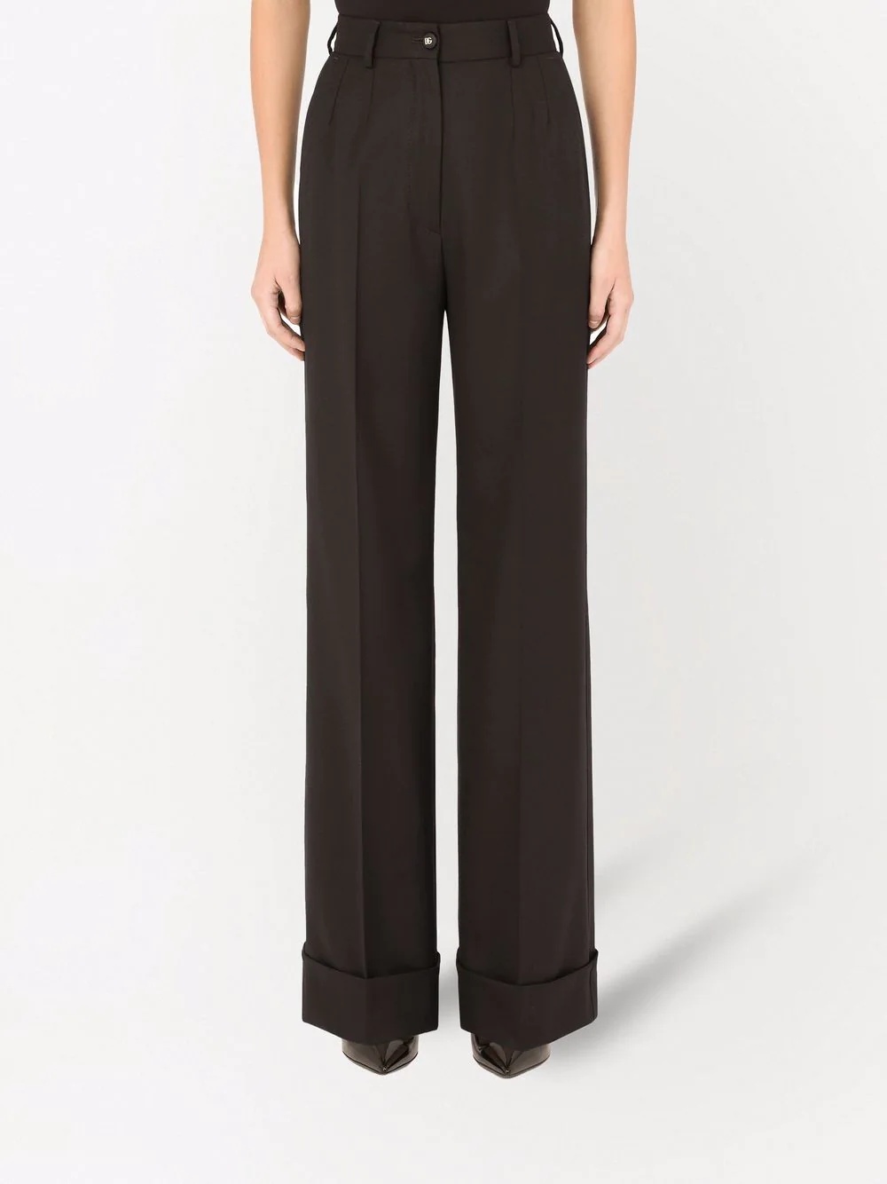 high-waist wide-leg trousers - 3