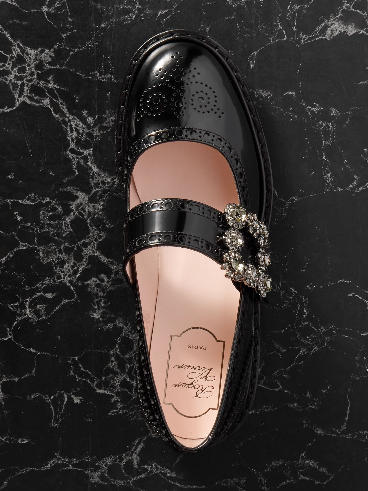 Viv Rangers crystal-embellished patent-leather loafers Black - 5