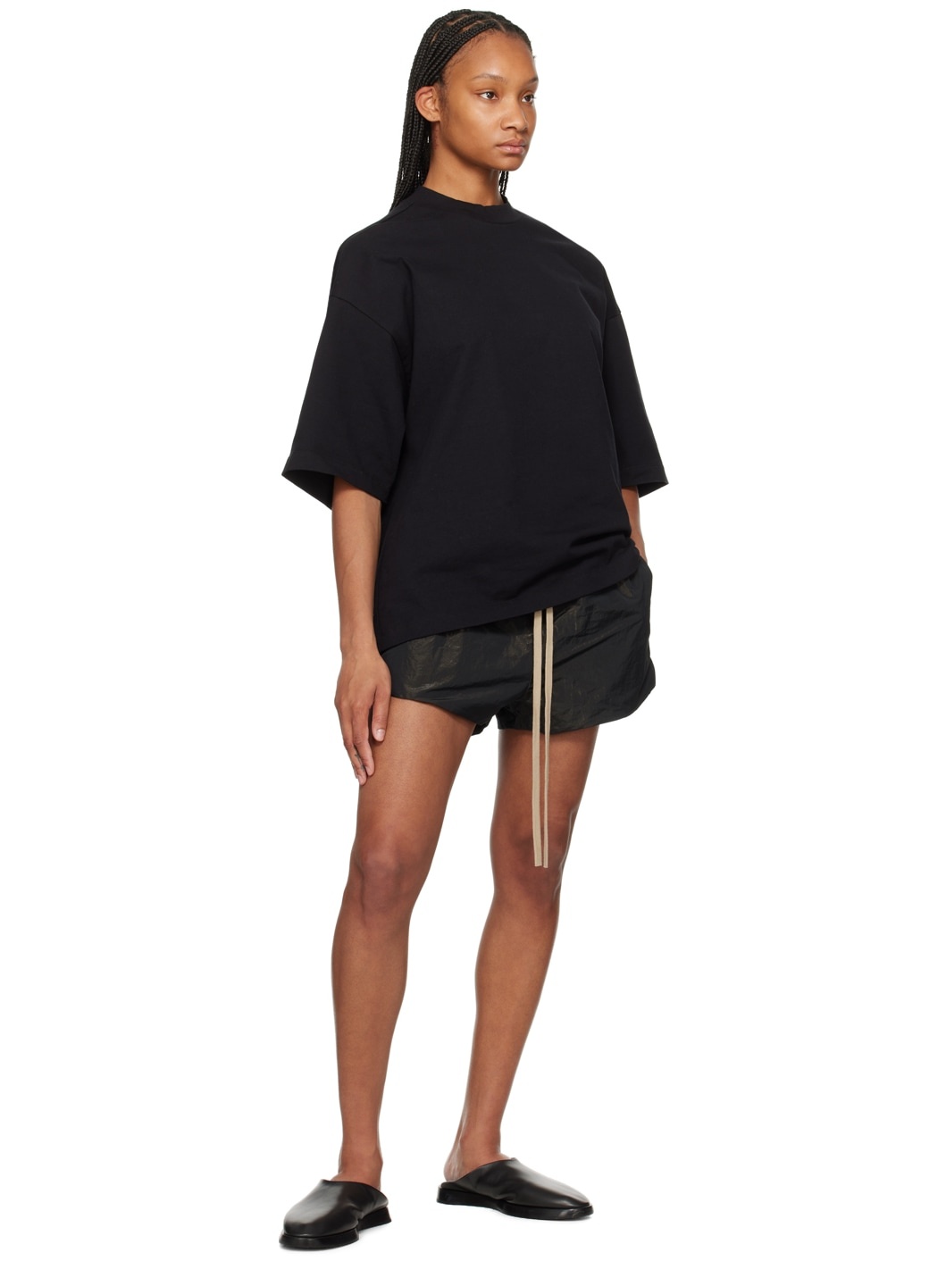 Black Drawstring Shorts - 4