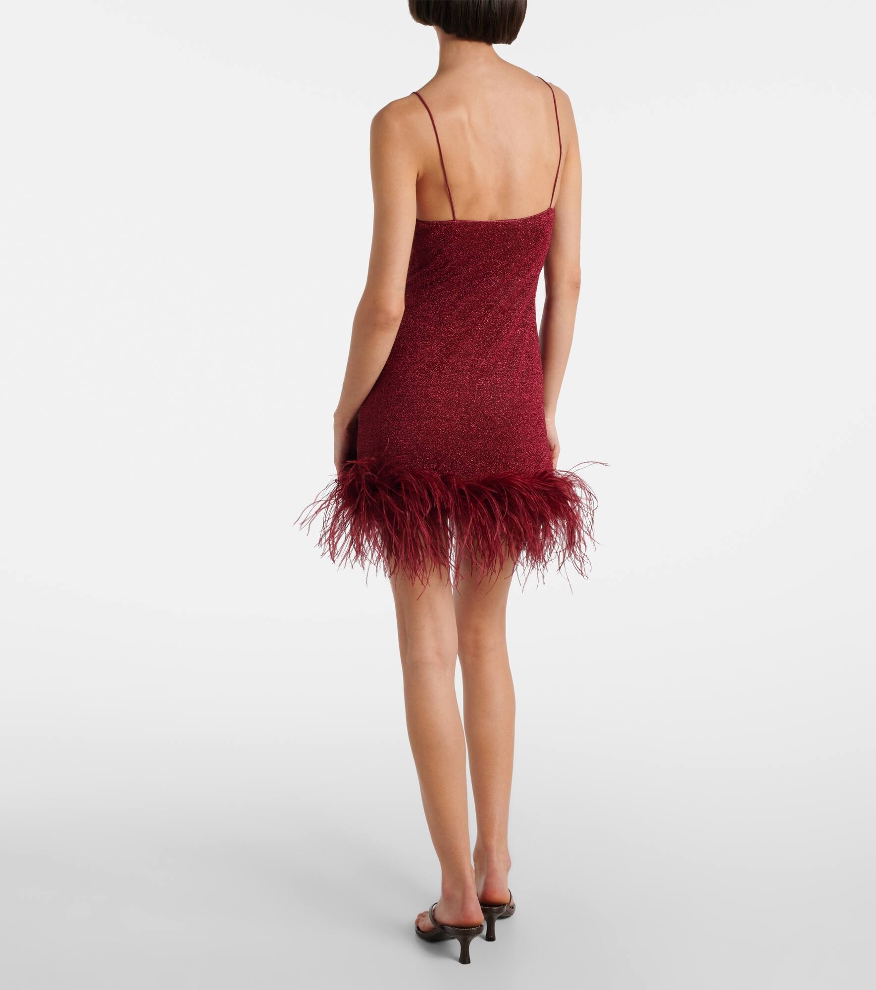 Lumière feather-trimmed minidress - 3