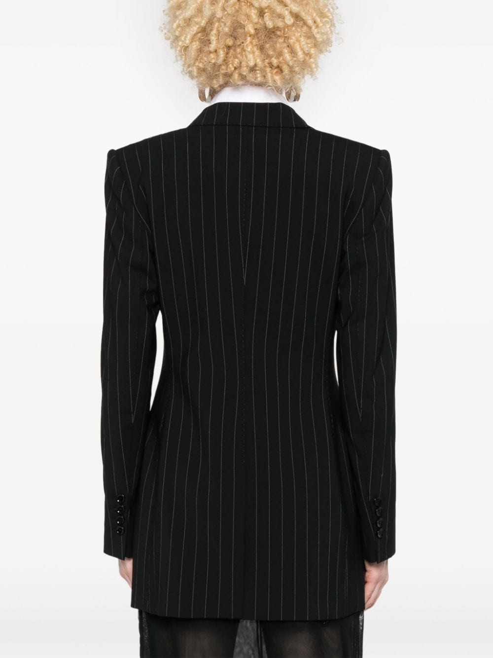 pinstripe-pattern blazer - 4