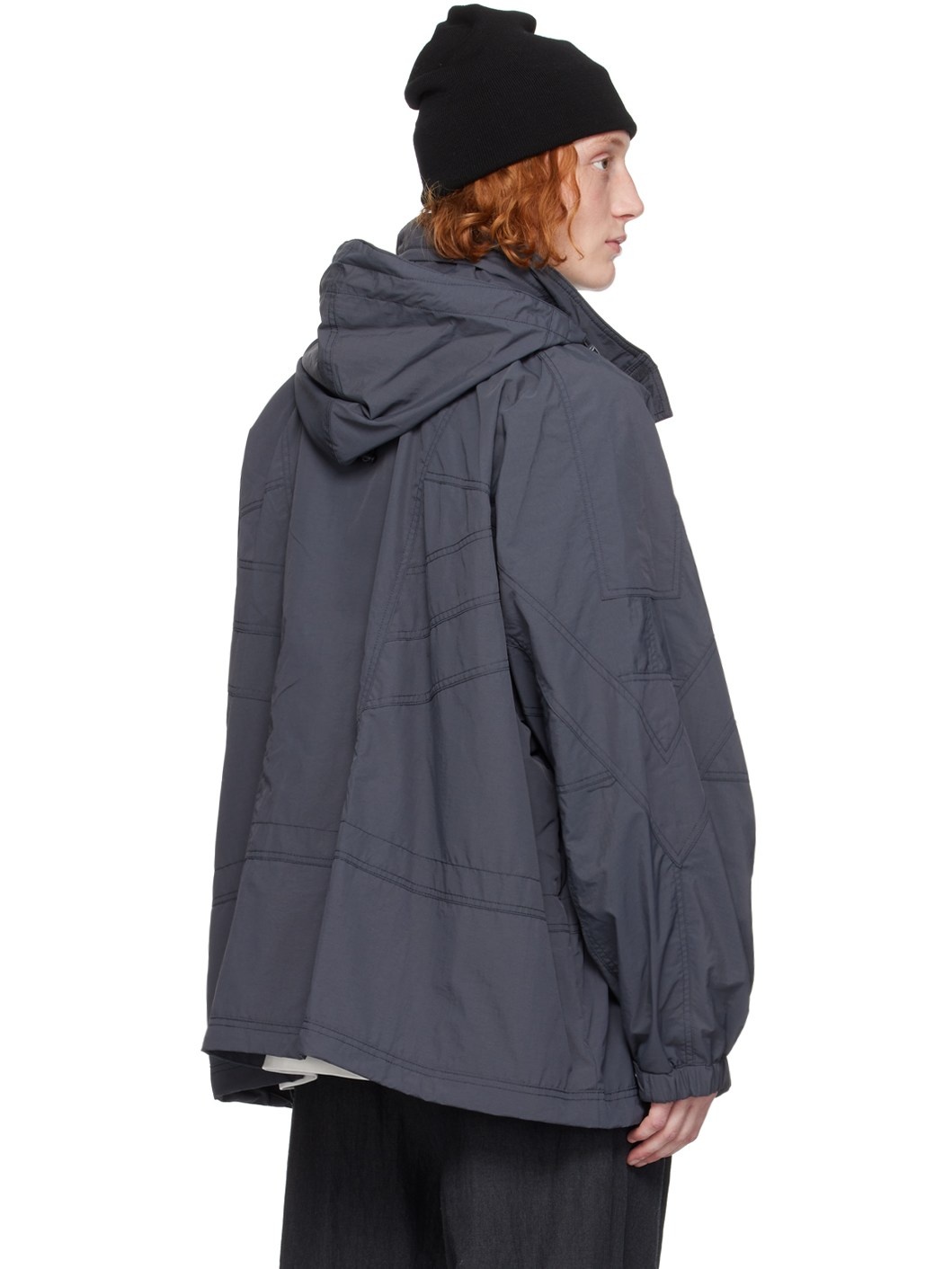 Gray Oblique Cut Track Jacket - 3