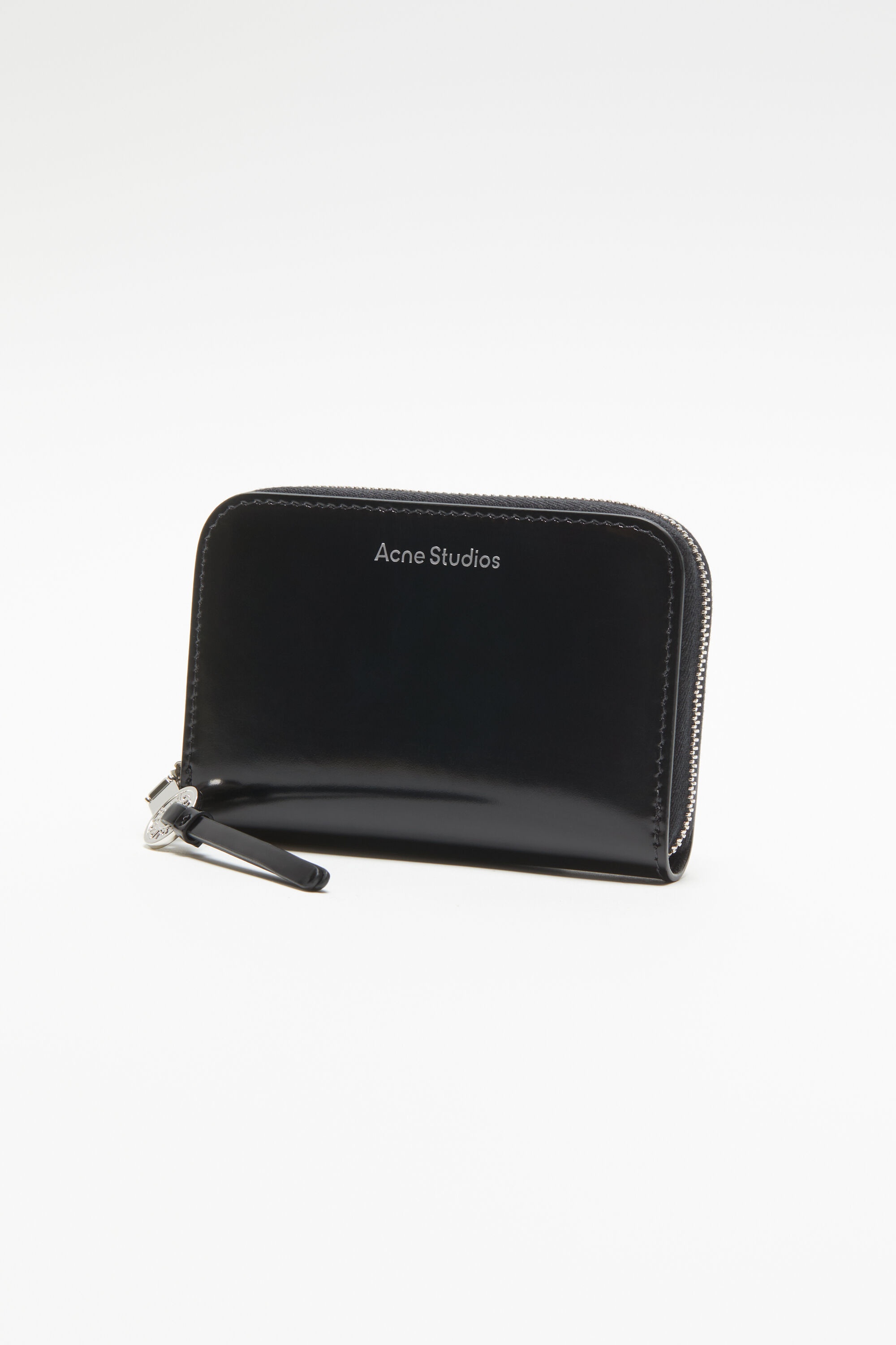 Leather zip wallet - Black - 3