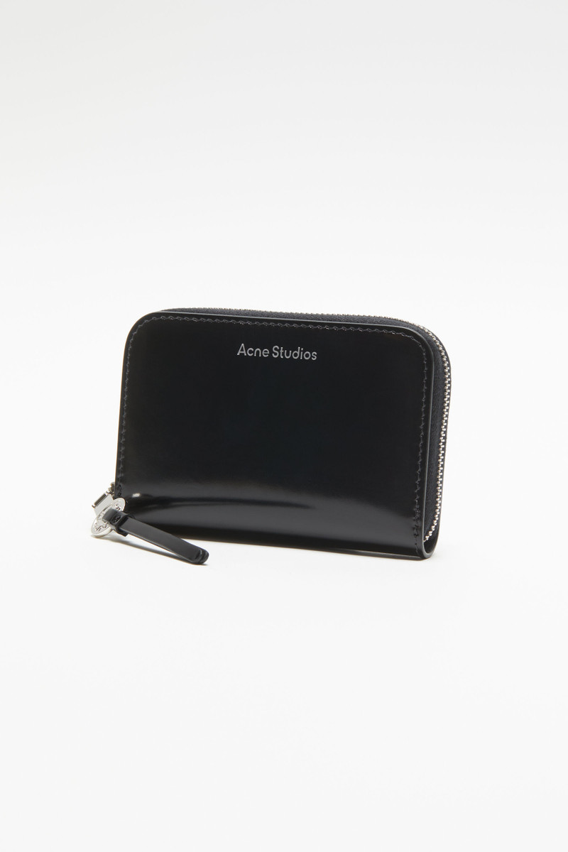 Leather zip wallet - Black 3