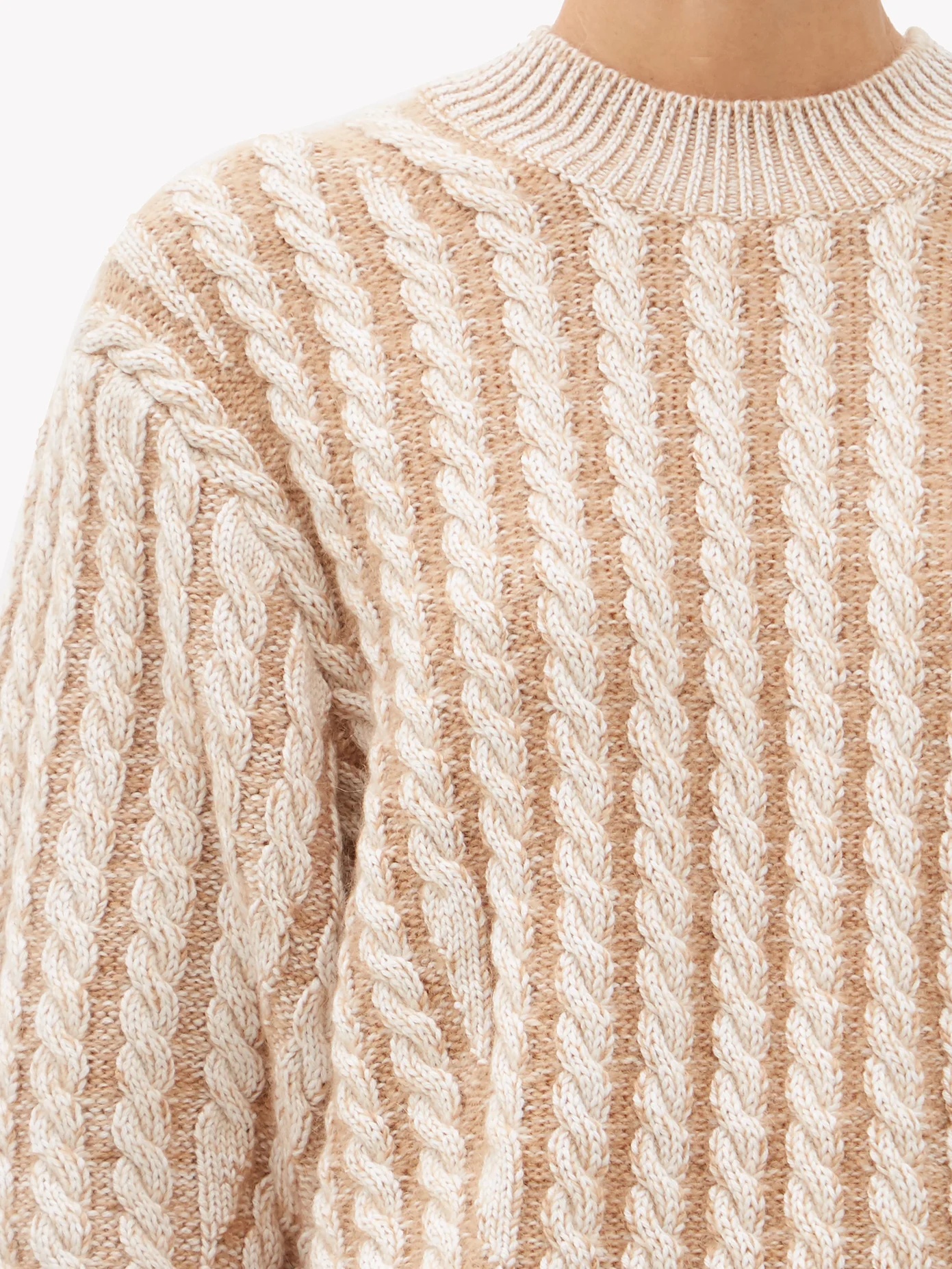 Chunky cable-knit side-slit wool-blend sweater - 3