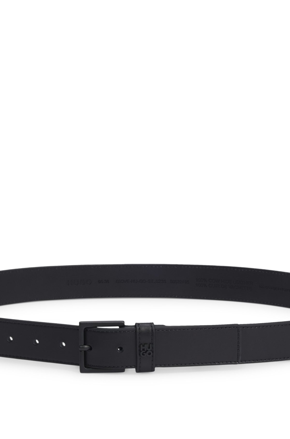 WOVEN-LEATHER BELT WITH LOGO-STAMPED KEEPER - 4