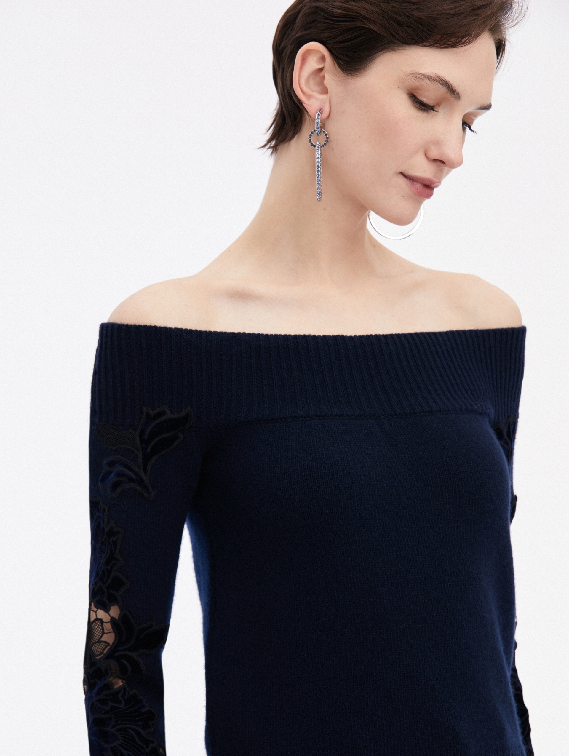 PEONY VELVET GUIPURE PULLOVER - 5