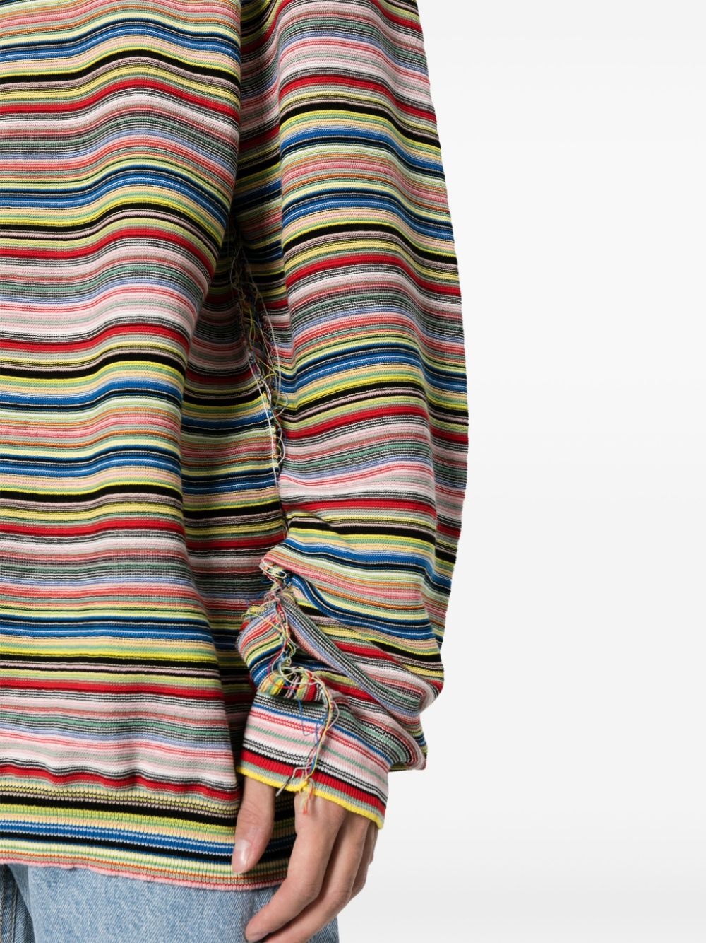 exposed-seam striped jumper - 5