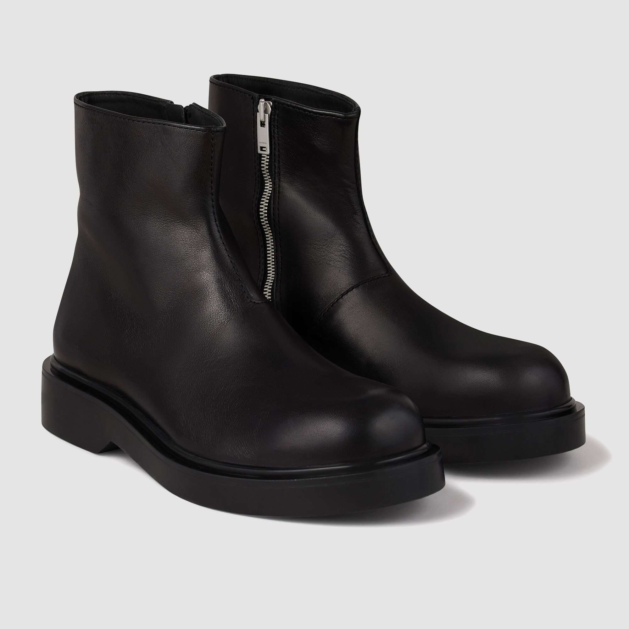 ZIPPED LEATHER ANKLE BOOTS - 2