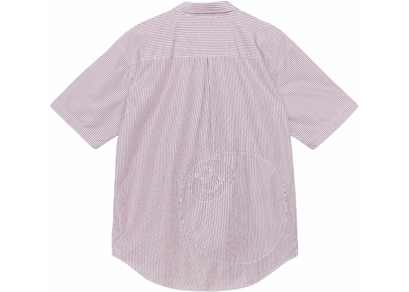 Stussy Stripe Boxy S/S 8 Ball Shirt Burgundy - 2