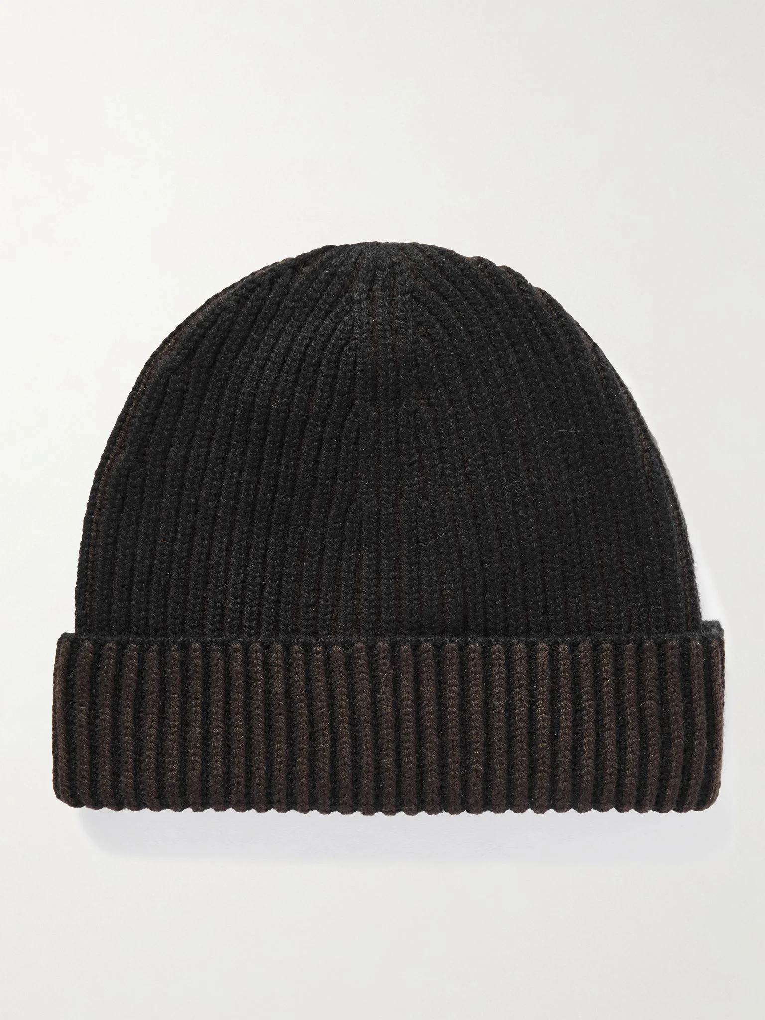 Ribbed Oasi Cashmere Beanie Black - 1