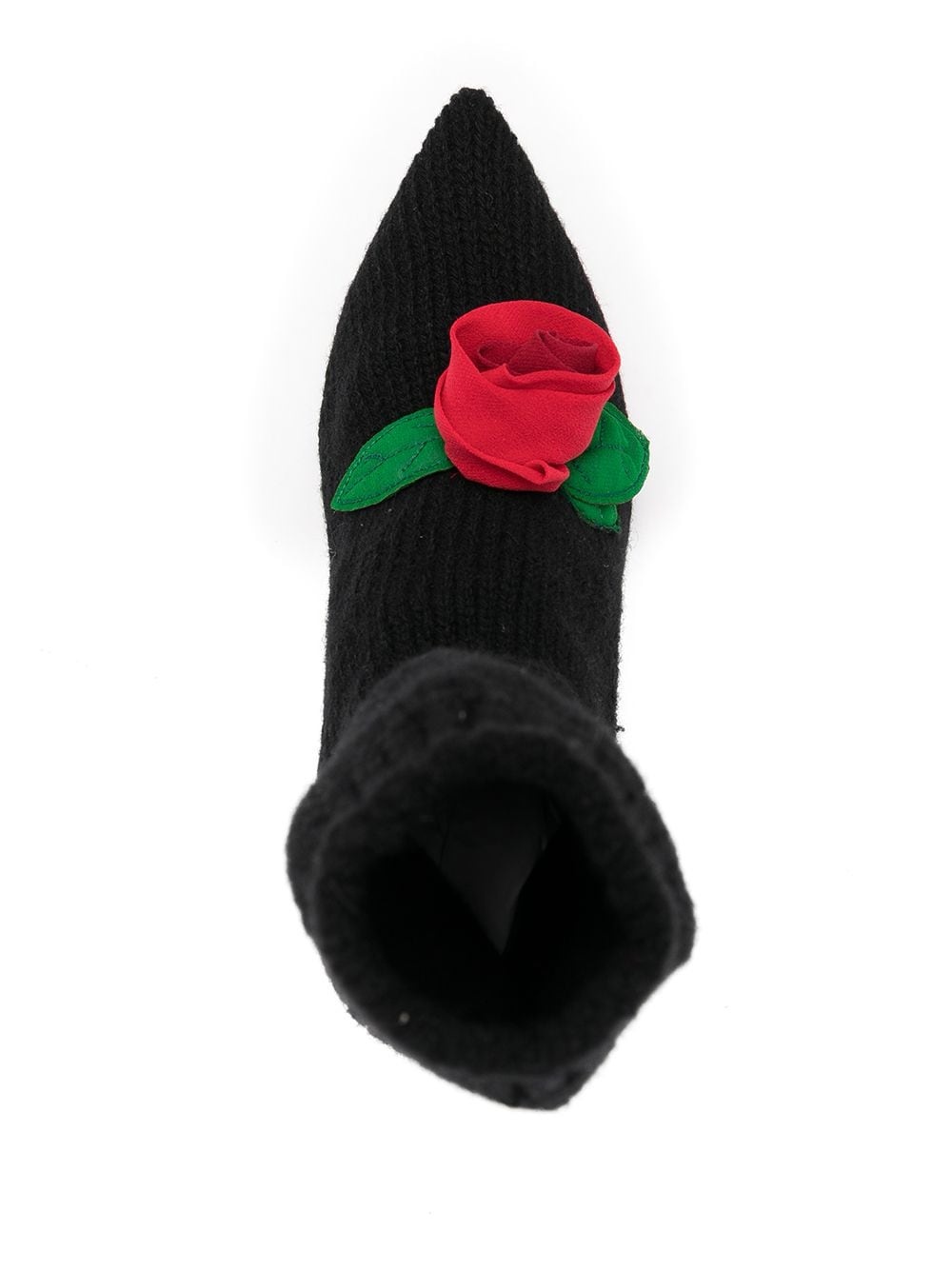 knitted style rose calf boots - 4