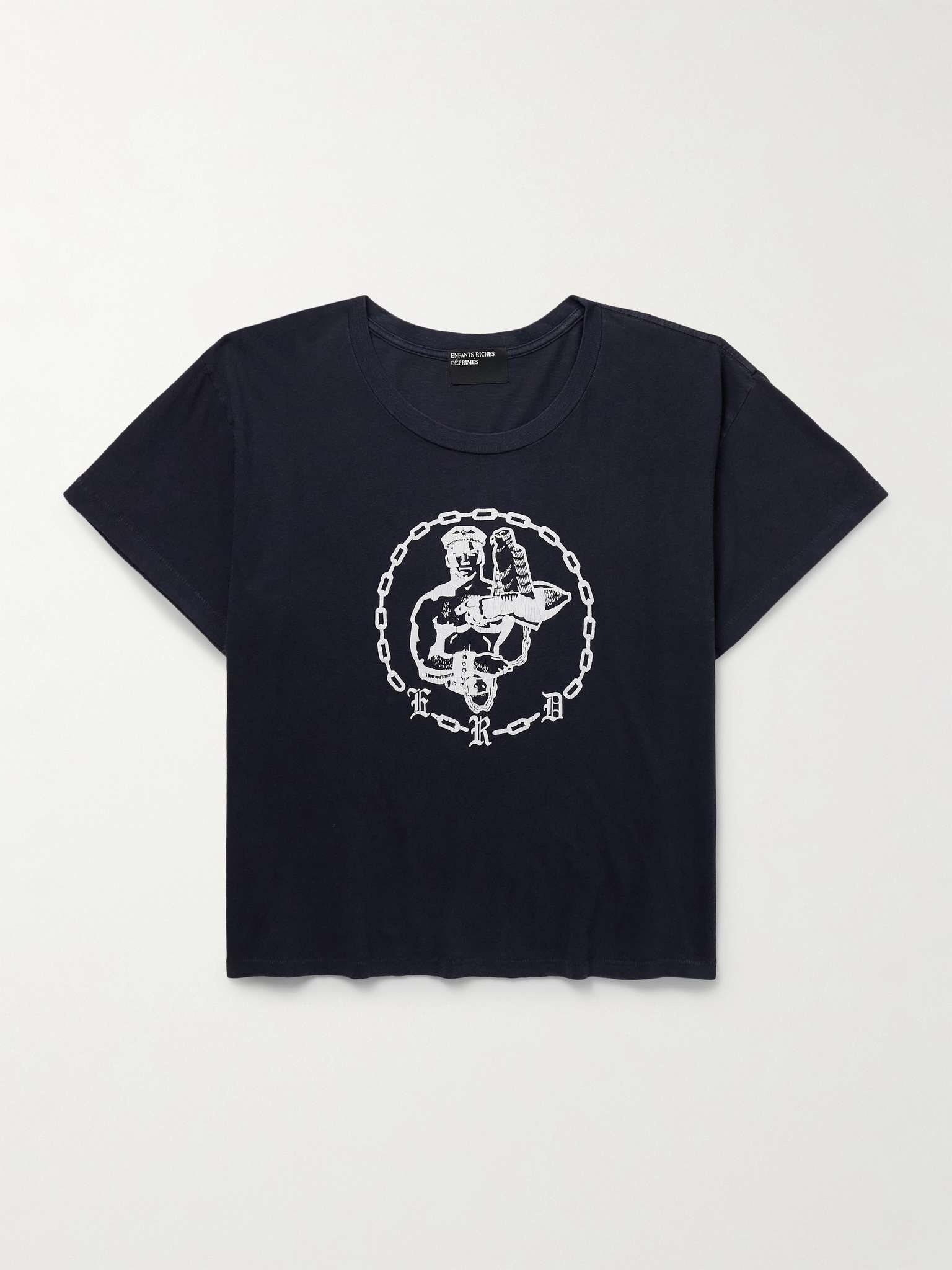 Chain Logo-Print Cotton-Jersey T-Shirt - 1