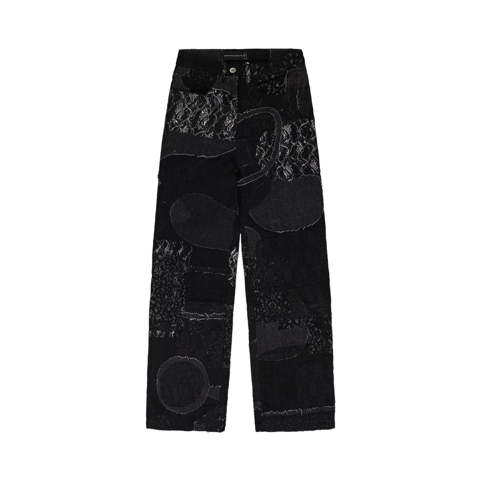 Who Decides War Boro Grid Straight Fit Jeans 'Black' - 1