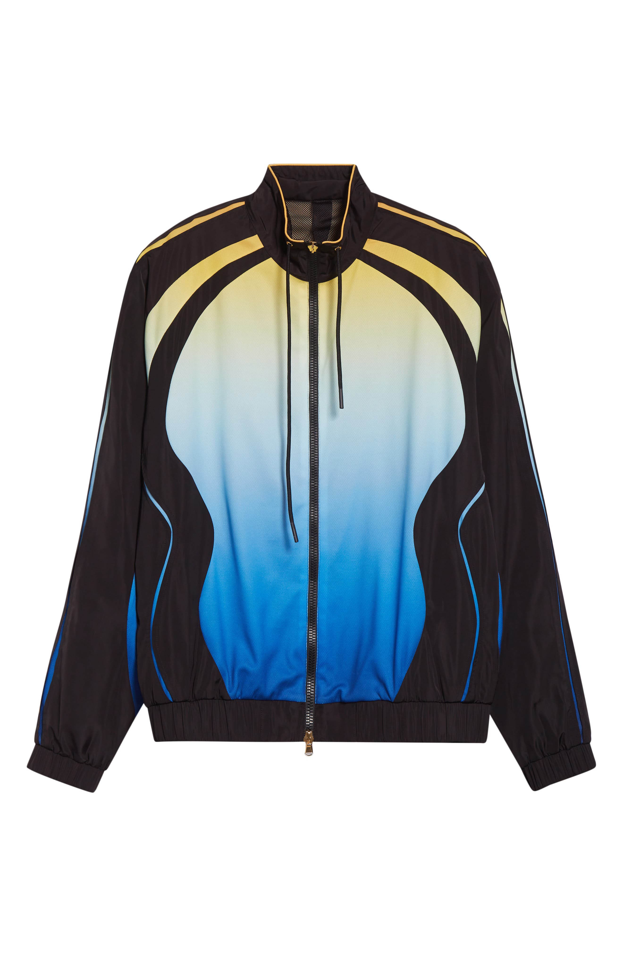 Casablanca Football Windbreaker Jacket in Birdseye Mesh Black Gradient at Nordstrom - 7
