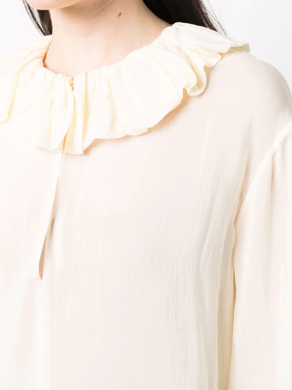 ruffle-collar cotton-silk blouse - 5