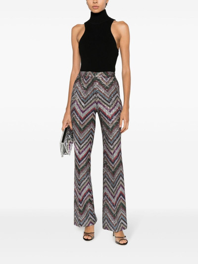 Missoni sequin-embellished flared trousers outlook