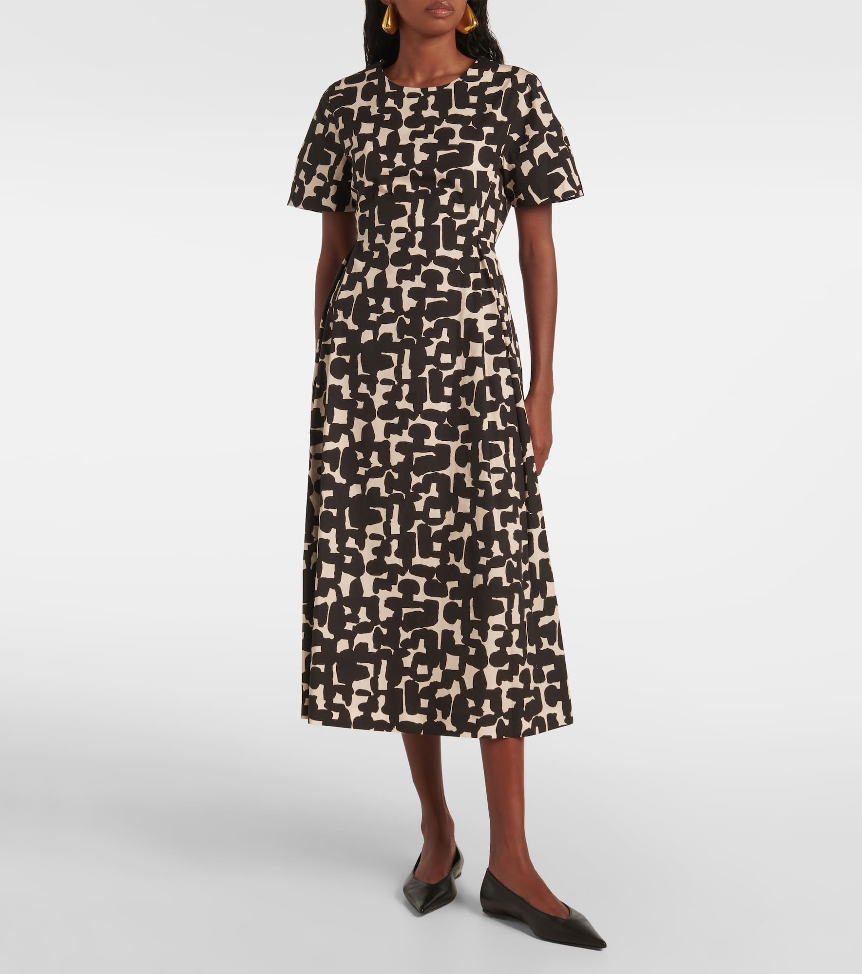 Callas printed cotton poplin midi dress - 2