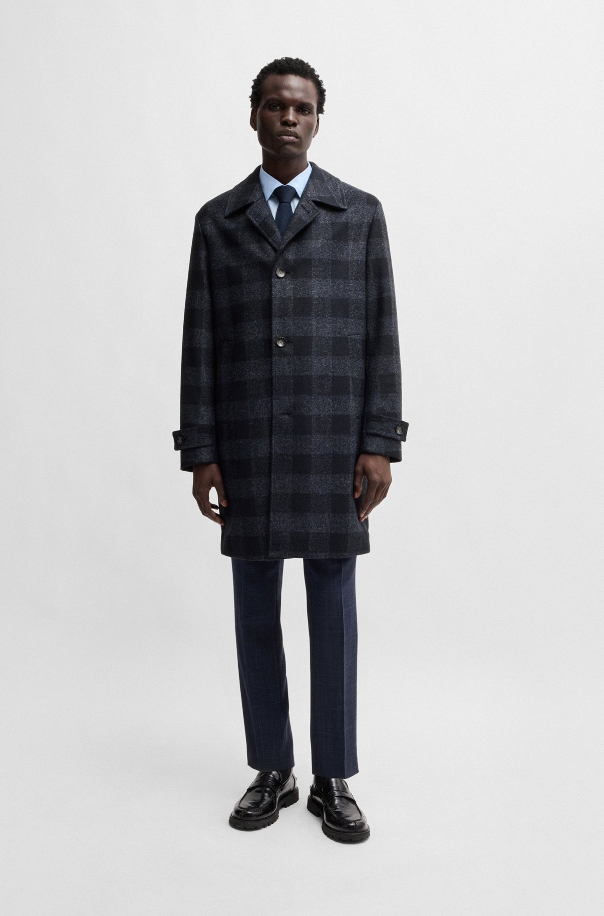 CHECKED-JERSEY COAT IN A CLASSIC FIT - 2