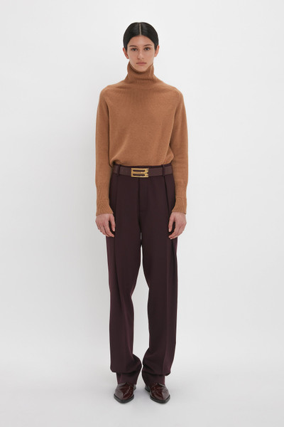 Victoria Beckham Asymmetric Chino Trouser In Deep Mahogany outlook