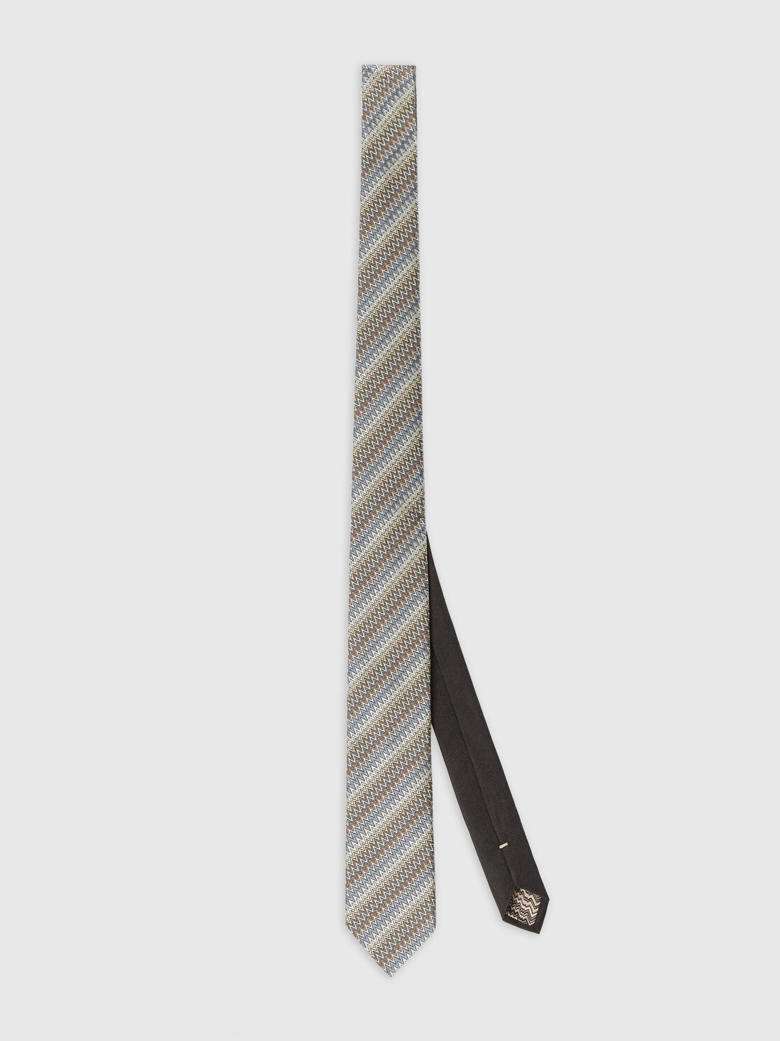 Tie with Chevron Embroidery - 1