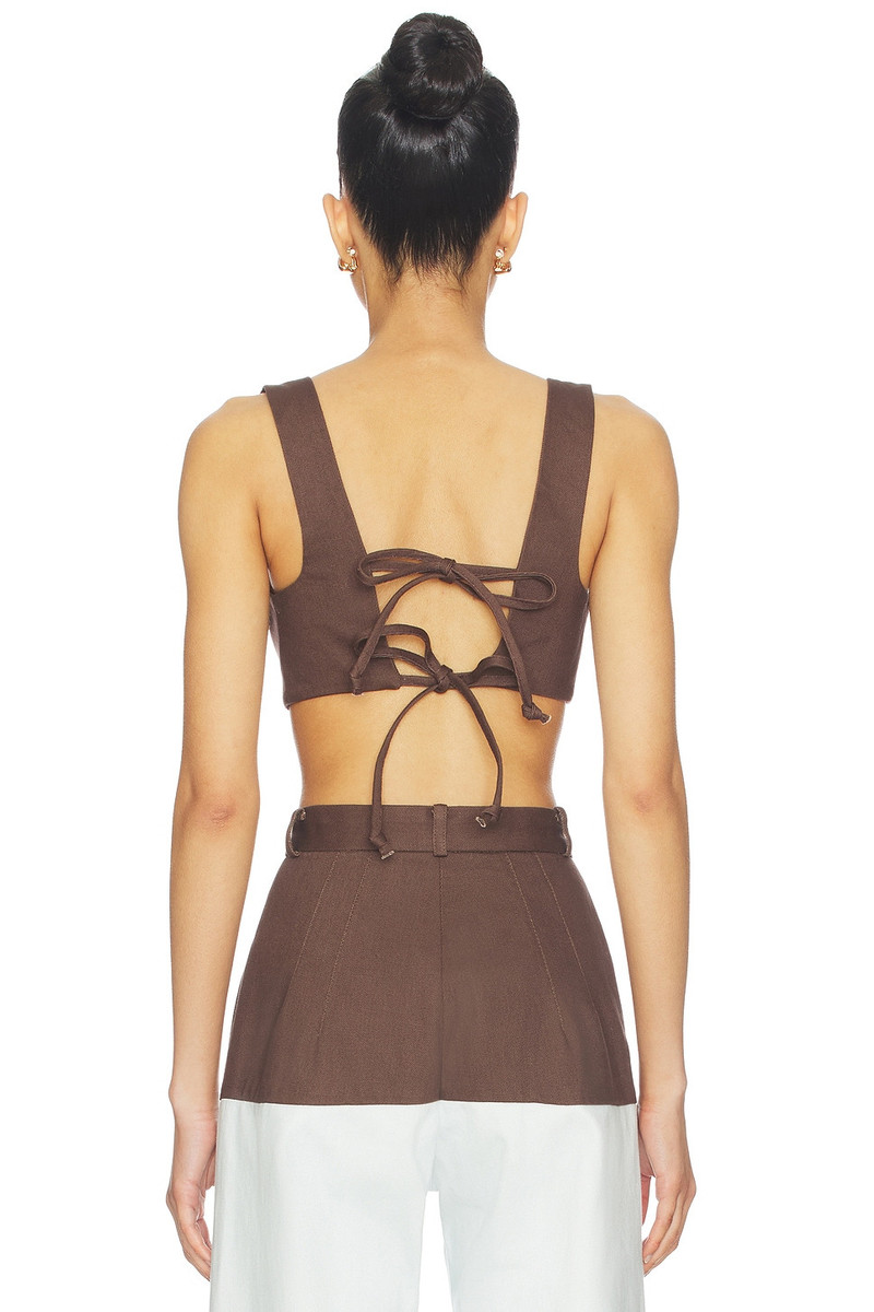 MATTHEW BRUCH Tie Back Crop Top outlook