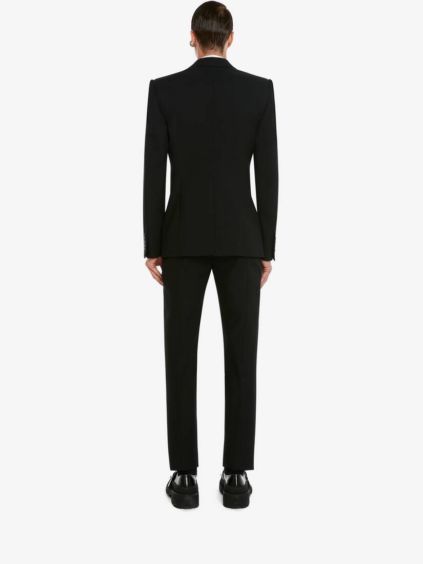 Men's Single-breasted Detachable Lapel Jacket in Black - 3