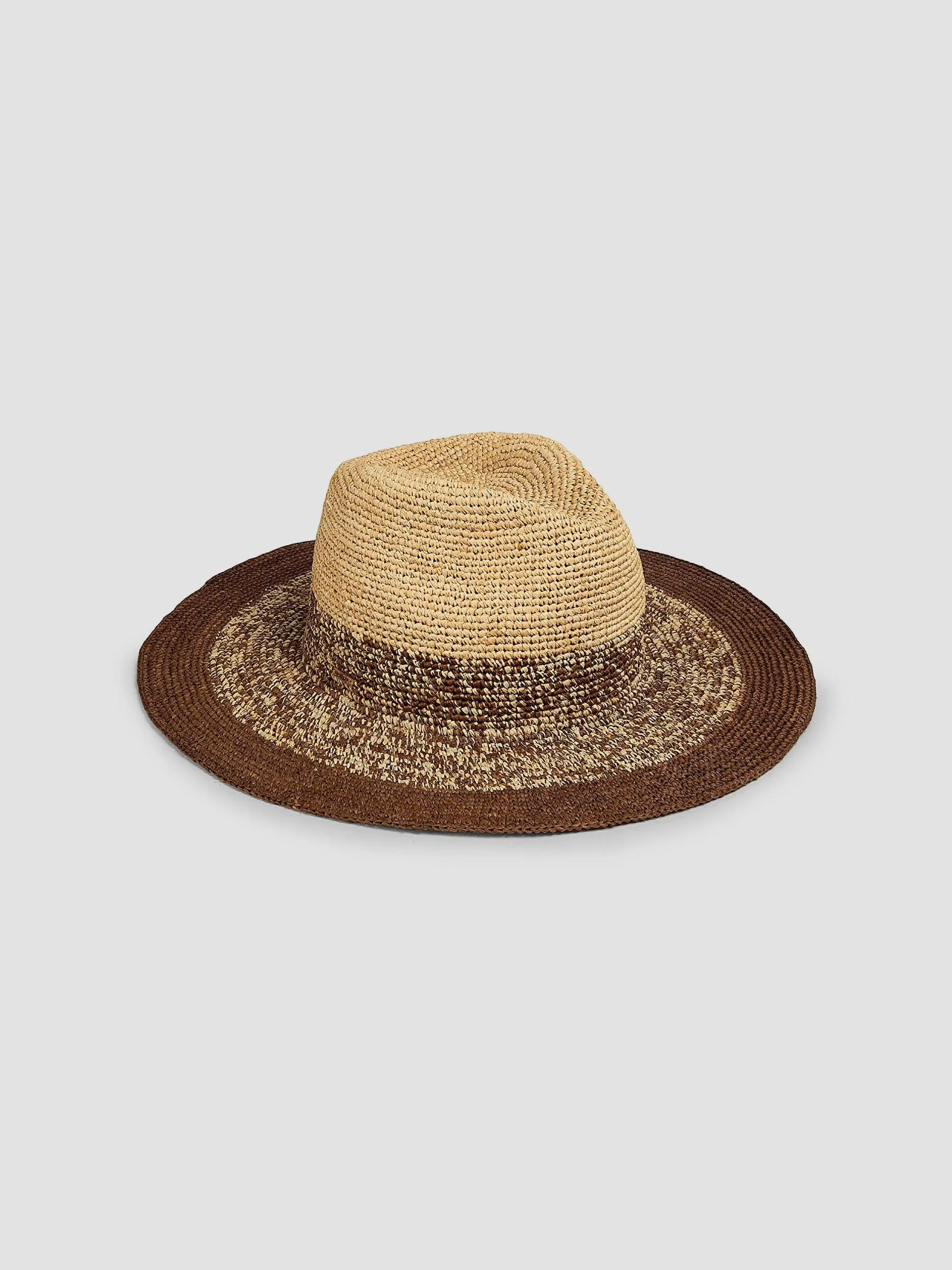 Women's Cruise Lourdes Raffia Fedora Hat - Camel And Chocolate - 1