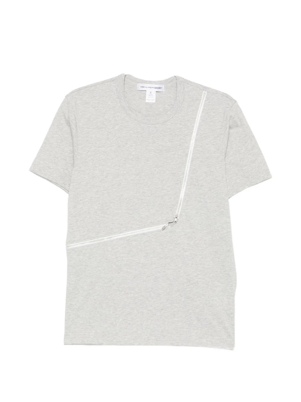zip-detail cotton T-shirt - 1