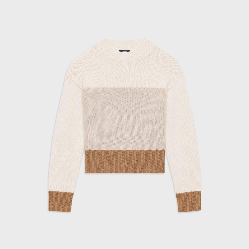 Colorblock Sweater in Felted Wool-Cashmere 1
