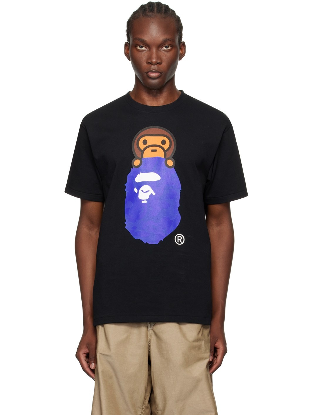 Black Ink Camo Milo On Ape Head T-Shirt - 1