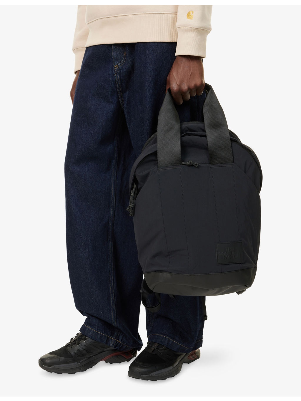 Never Stop Logo-Patch Woven Backpack - 6