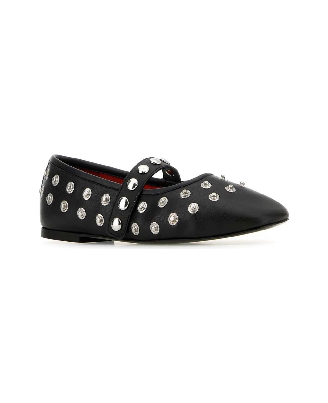 Embellished Round Toe Ballerinas - 2
