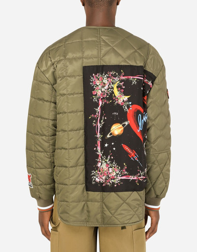 Dolce & Gabbana Quilted nylon jacket with multiple patches outlook