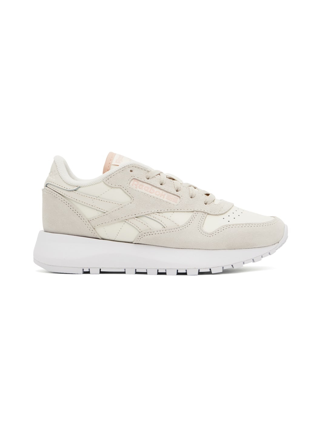 Off-White & Taupe Classic Leather Sneakers - 1