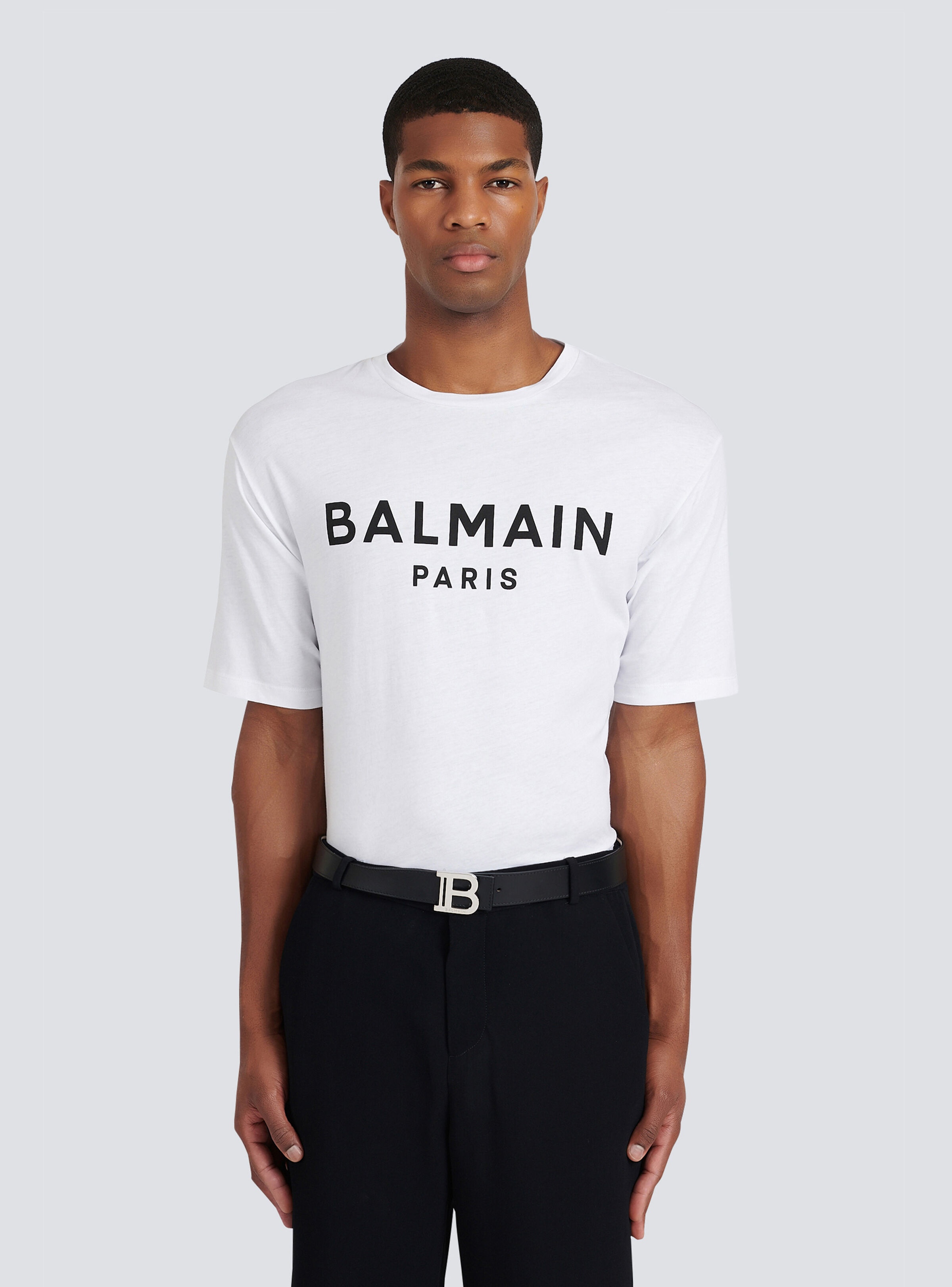 Balmain B-Monogram Reversible Leather Skinny Belt