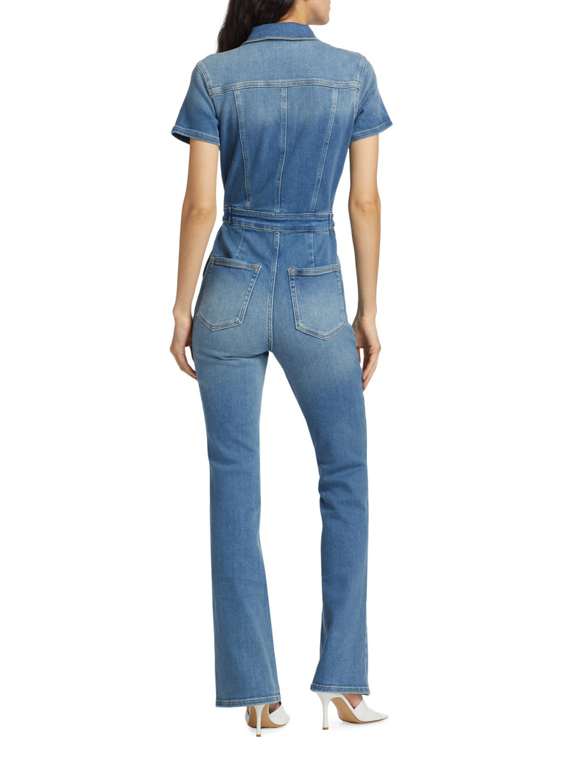Women's Fit For Success Stretch Denim Jumpsuit - Blue 5