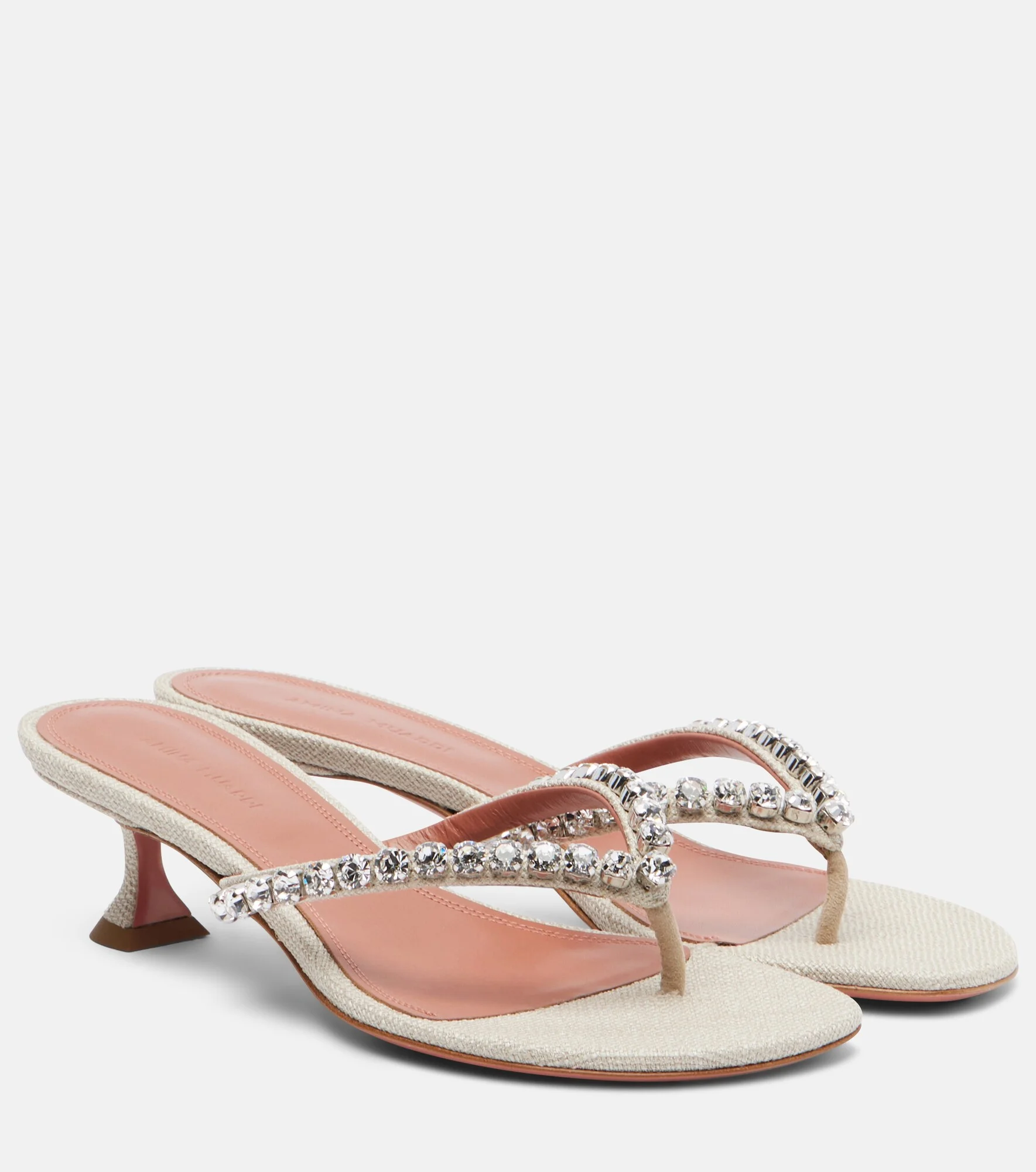 Gigi embellished canvas thong sandals - 1