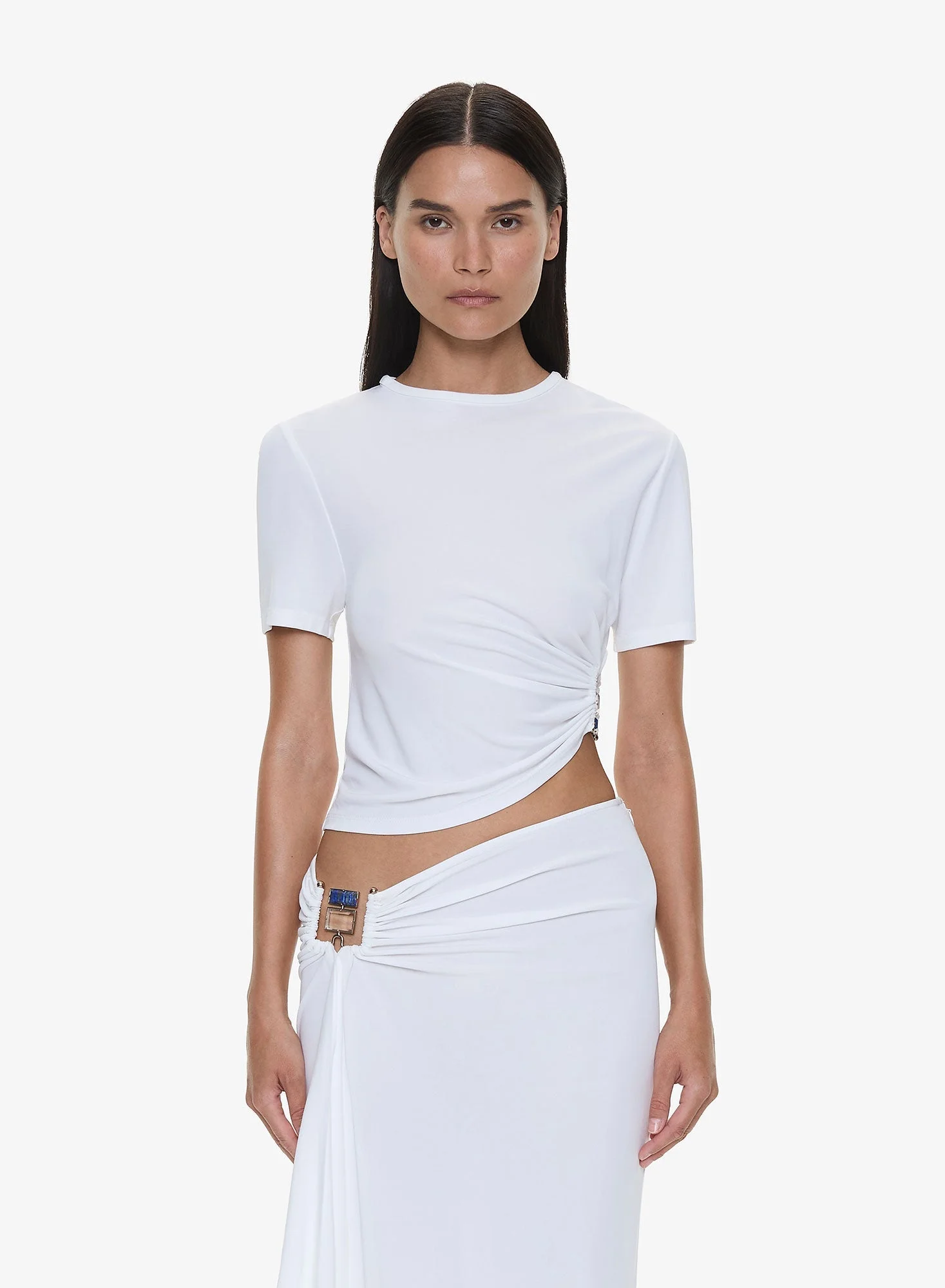 Bezel Quartz Ruched Tee - 1