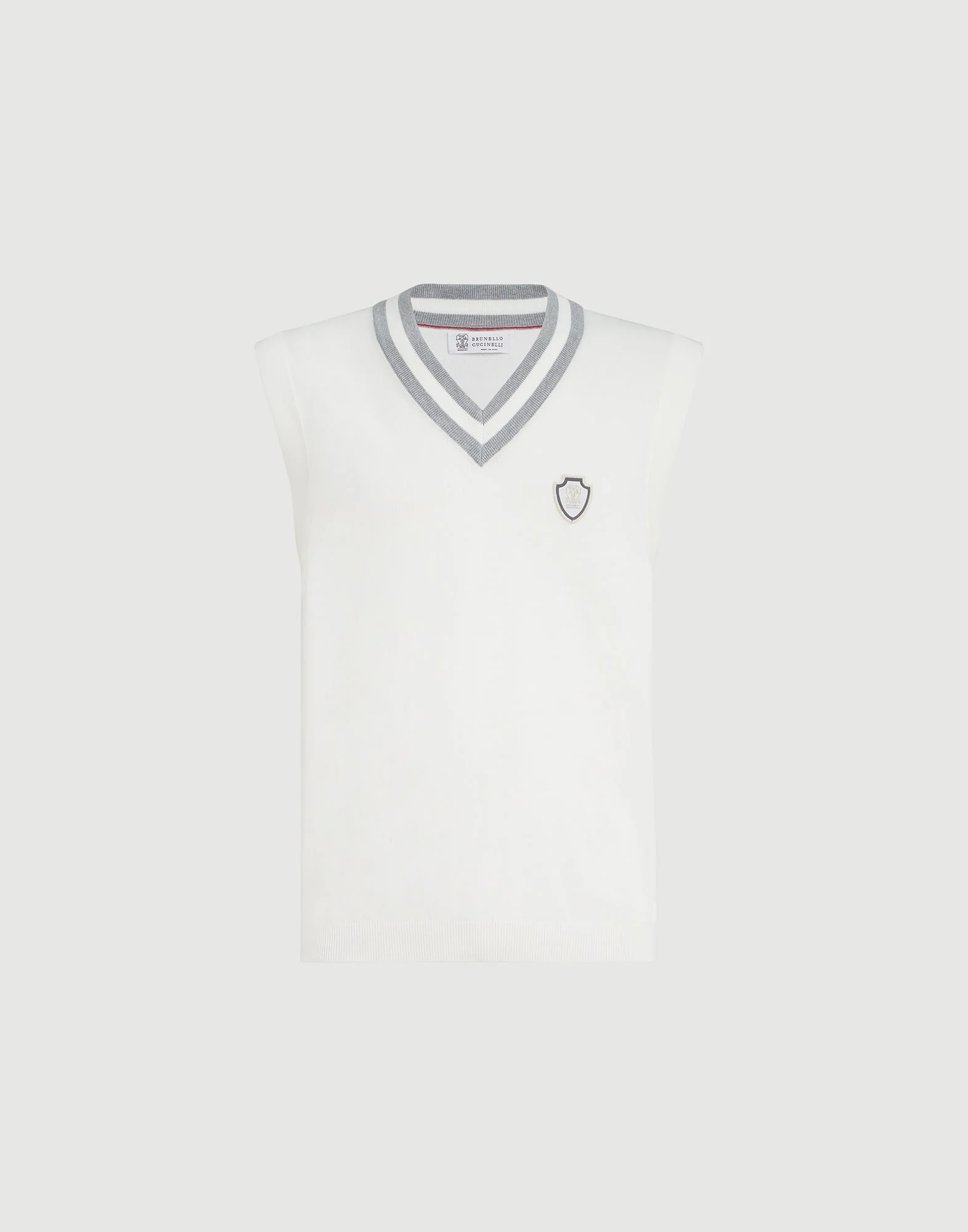 Cotton knit vest with logo - 1
