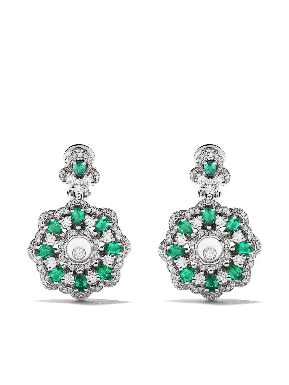 18kt white gold Happy Diamonds earrings - 1