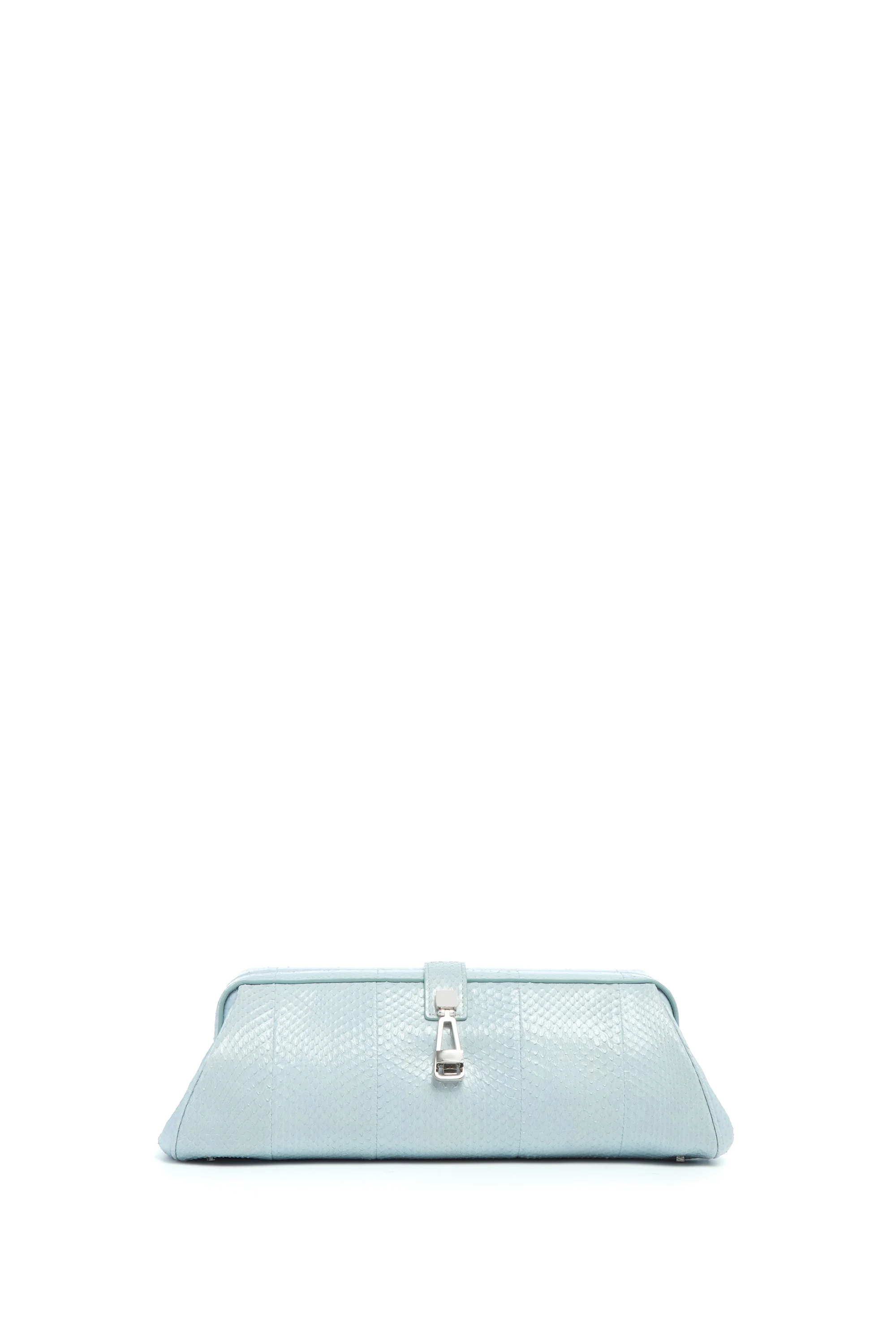 Paola Clutch in Light Blue Snakeskin - 1