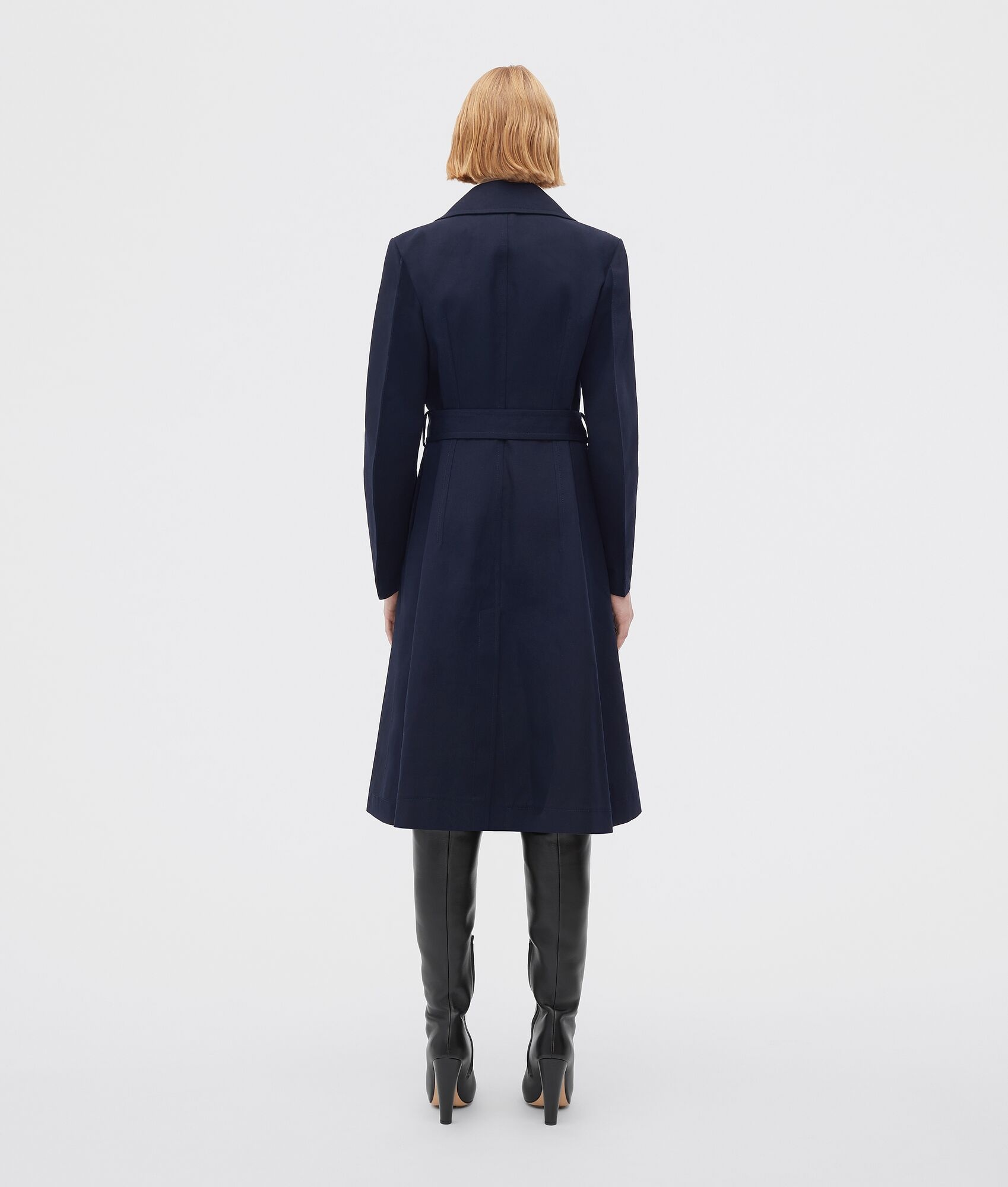 Curved Sleeves Cotton Canvas Trench - 3