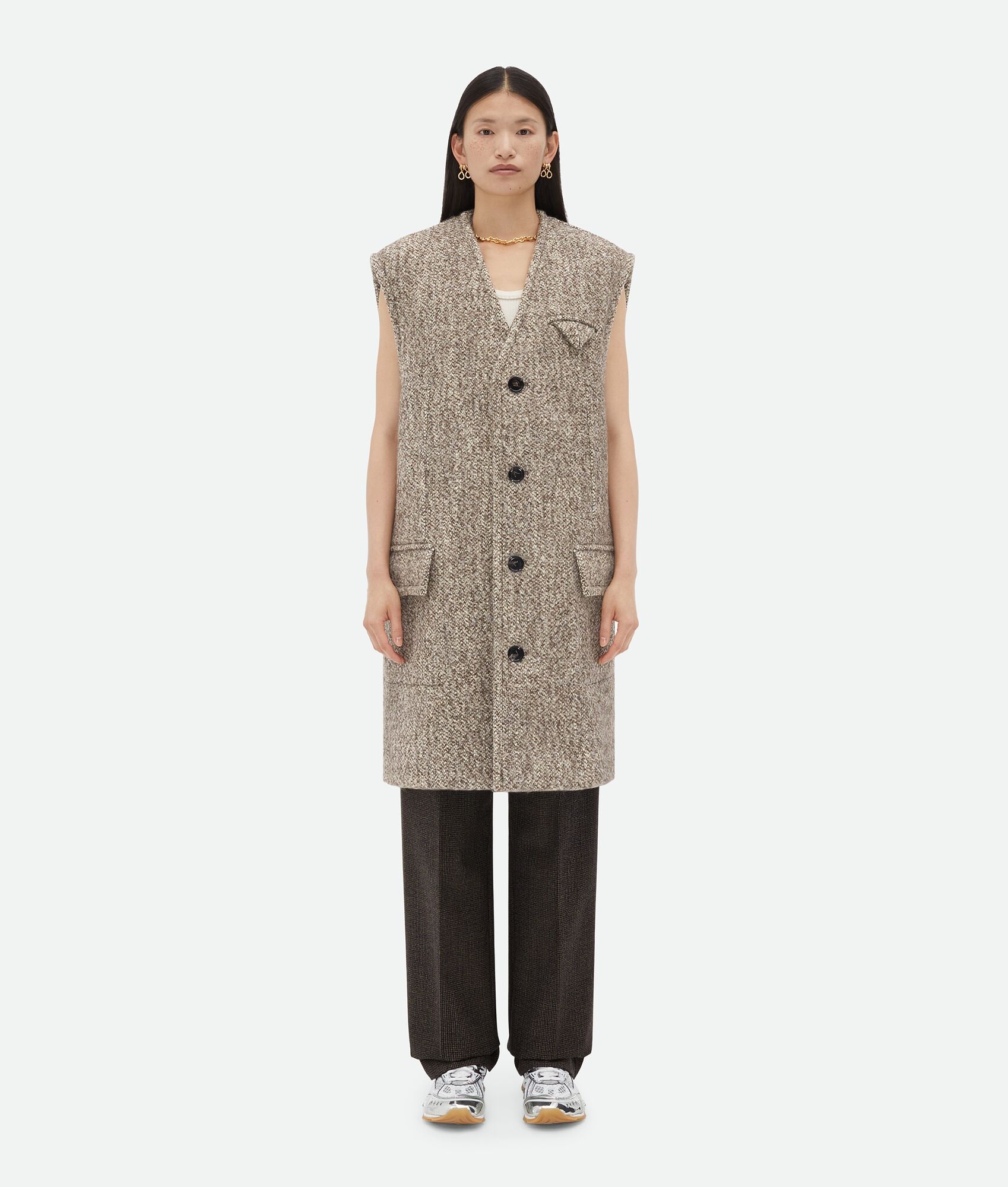 Multicolor Wool Felt Gilet Coat - 4
